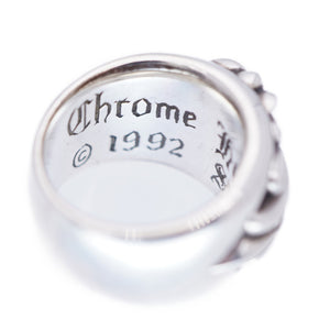 美品 クロムハーツ フローラルクロス 純正ダイヤ リング シルバー925/ダイヤモンド 7号 指輪 シルバー 0017【中古】CHROME HEARTS