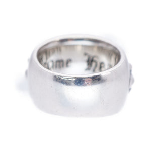 美品 クロムハーツ フローラルクロス 純正ダイヤ リング シルバー925/ダイヤモンド 7号 指輪 シルバー 0017【中古】CHROME HEARTS