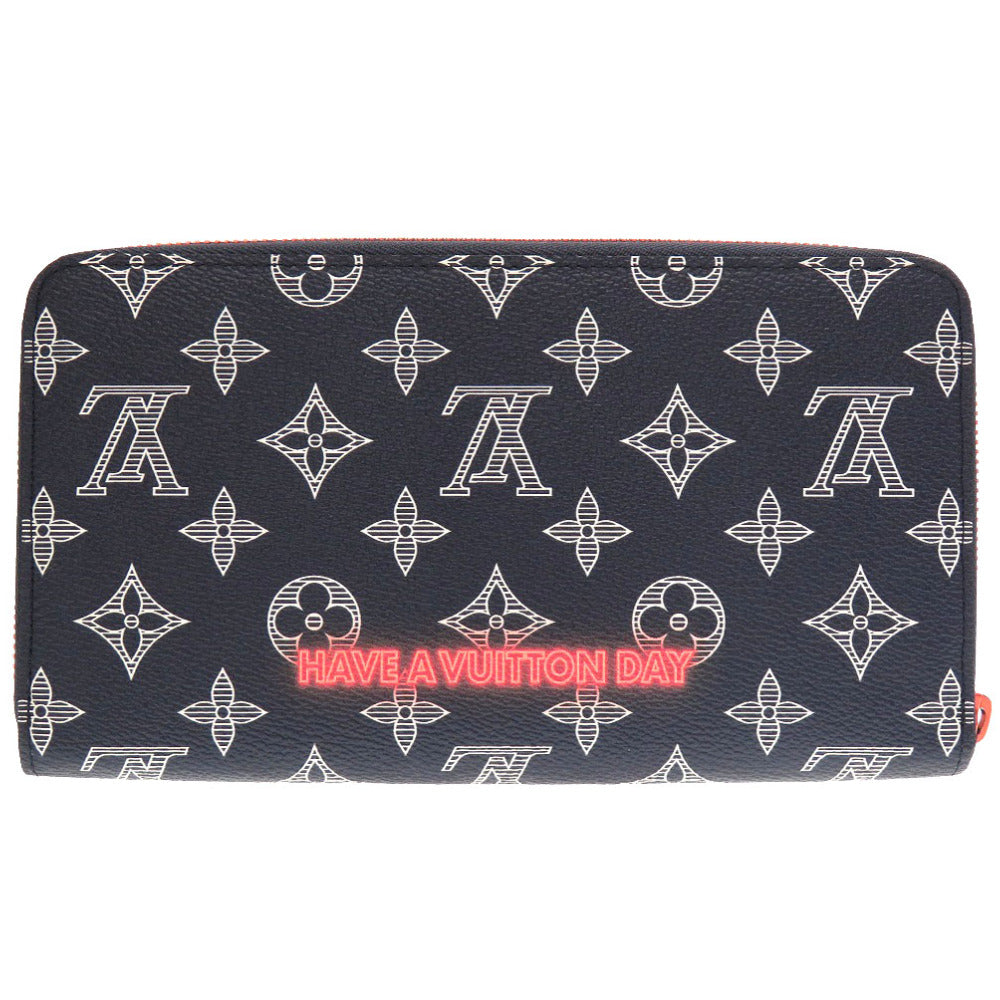 新品同様 ルイ ヴィトン モノグラムインク アップサイドダウン Ｍ62931 ジッピーオーガナイザー ネイビー ラウンドファスナー長財布 財布 LV 0020 【中古】 LOUIS VUITTON