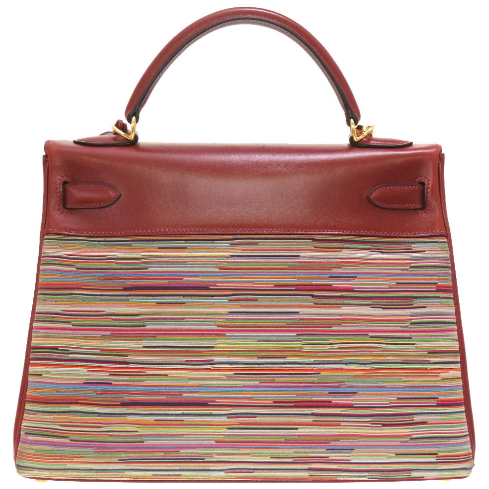 美品 エルメス ケリー32 ヴィブラート 内縫い ヴォーシャモニー ルージュアッシュ ゴールド金具 □F刻印 ハンドバッグ バッグ 赤 0026 【中古】 HERMES