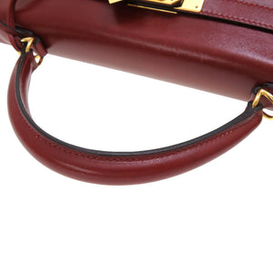 美品 エルメス ケリー32 ヴィブラート 内縫い ヴォーシャモニー ルージュアッシュ ゴールド金具 □F刻印 ハンドバッグ バッグ 赤 0026 【中古】 HERMES
