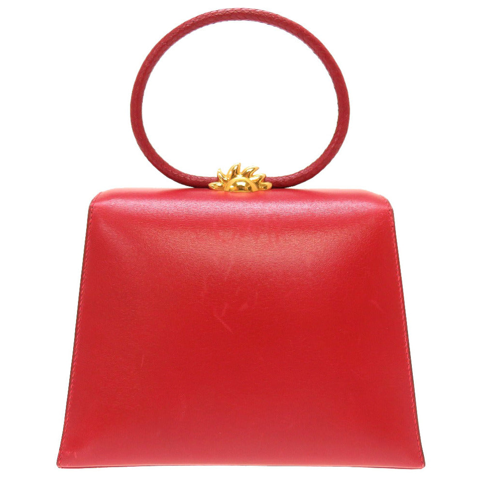 美品 エルメス 太陽 ボックスカーフ ルージュヴィフ ゴールド金具 ヴィンテージ 〇X刻印 ハンドバッグ 赤 0025 【中古】 HERMES