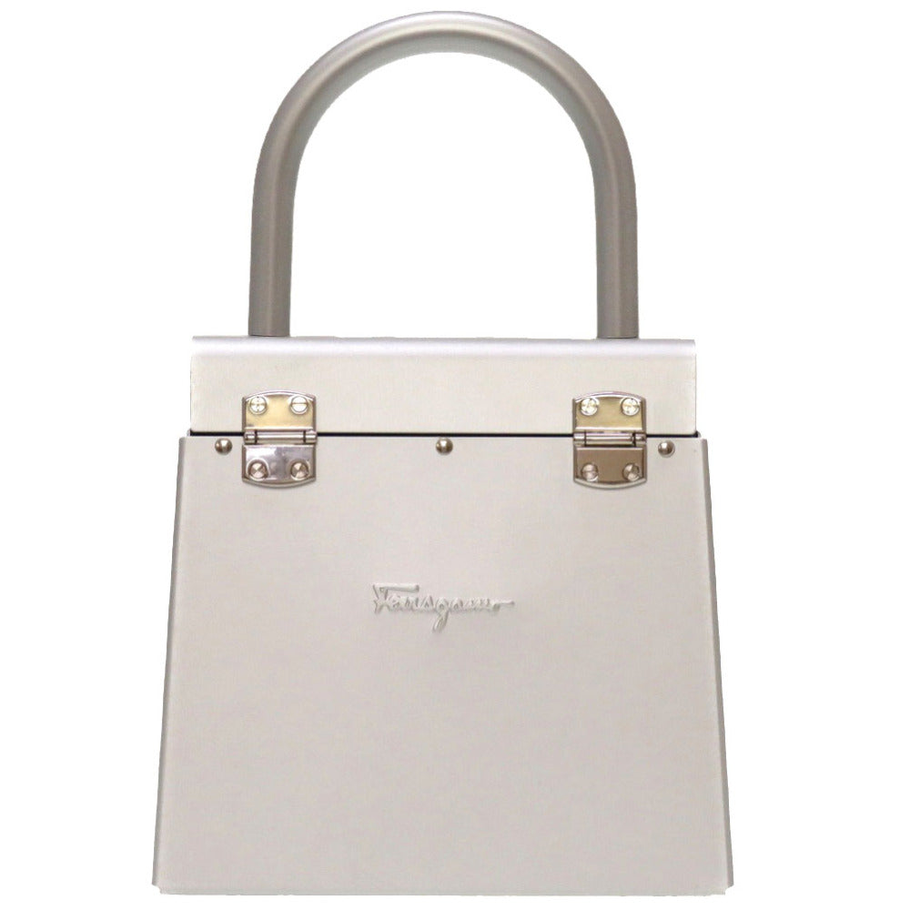 美品 サルヴァトーレ フェラガモ ガンチーニ アルミ シルバー AU-21 6716 ハンドバッグ バッグ 0045 【中古】 Salvatore Ferragamo