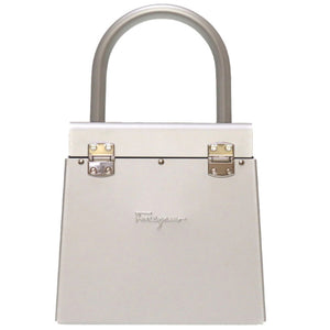 美品 サルヴァトーレ フェラガモ ガンチーニ アルミ シルバー AU-21 6716 ハンドバッグ バッグ 0045 【中古】 Salvatore Ferragamo