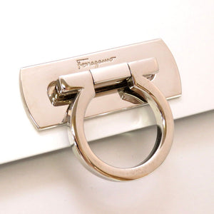 美品 サルヴァトーレ フェラガモ ガンチーニ アルミ シルバー AU-21 6716 ハンドバッグ バッグ 0045 【中古】 Salvatore Ferragamo