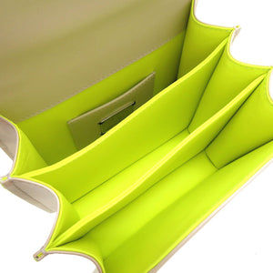 未使用 ブルガリ × フラグメント セルペンティ レザー ホワイトアゲート ネオンイエロー BC/K19/289523 2WAY ハンドバッグ バッグ 0046 【中古】 BVLGARI × FRAGMENT