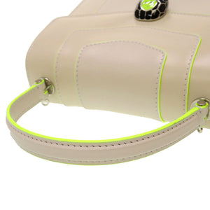 未使用 ブルガリ × フラグメント セルペンティ レザー ホワイトアゲート ネオンイエロー BC/K19/289523 2WAY ハンドバッグ バッグ 0046 【中古】 BVLGARI × FRAGMENT