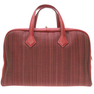 美品 エルメス ヴィクトリア43 クリノラン ブッフル ルージュアッシュ ゴールド金具 □F刻印 ボストンバッグ バッグ 赤 0048 【中古】 HERMES レッド