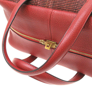 美品 エルメス ヴィクトリア43 クリノラン ブッフル ルージュアッシュ ゴールド金具 □F刻印 ボストンバッグ バッグ 赤 0048 【中古】 HERMES レッド