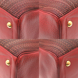 美品 エルメス ヴィクトリア43 クリノラン ブッフル ルージュアッシュ ゴールド金具 □F刻印 ボストンバッグ バッグ 赤 0048 【中古】 HERMES レッド