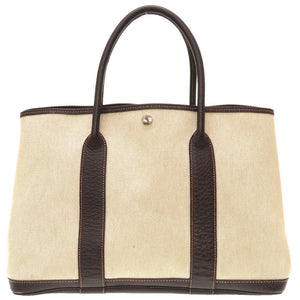 エルメス ガーデンパーティPM 36 トワルアッシュ ブッフル マロン □G刻印 ハンドバッグ バッグ 茶 0051 【中古】 HERMES