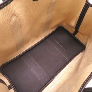 エルメス ガーデンパーティPM 36 トワルアッシュ ブッフル マロン □G刻印 ハンドバッグ バッグ 茶 0051 【中古】 HERMES