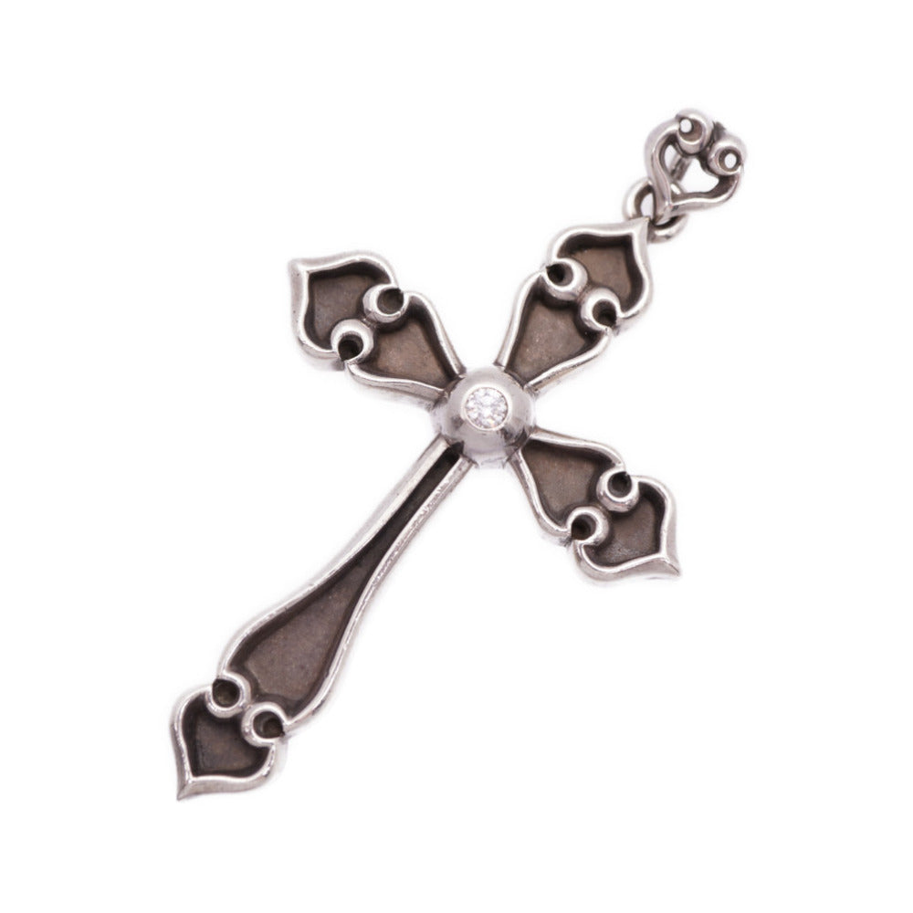 クロムハーツ スペードクロス ダイヤ ペンダントトップ ネックレス シルバー925/ダイヤモンド シルバー 0061【中古】CHROME HEARTS メンズ
