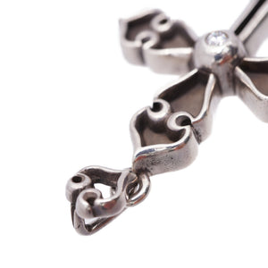 クロムハーツ スペードクロス ダイヤ ペンダントトップ ネックレス シルバー925/ダイヤモンド シルバー 0061【中古】CHROME HEARTS メンズ