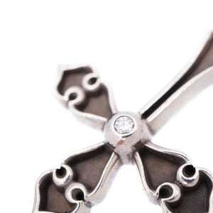 クロムハーツ スペードクロス ダイヤ ペンダントトップ ネックレス シルバー925/ダイヤモンド シルバー 0061【中古】CHROME HEARTS メンズ