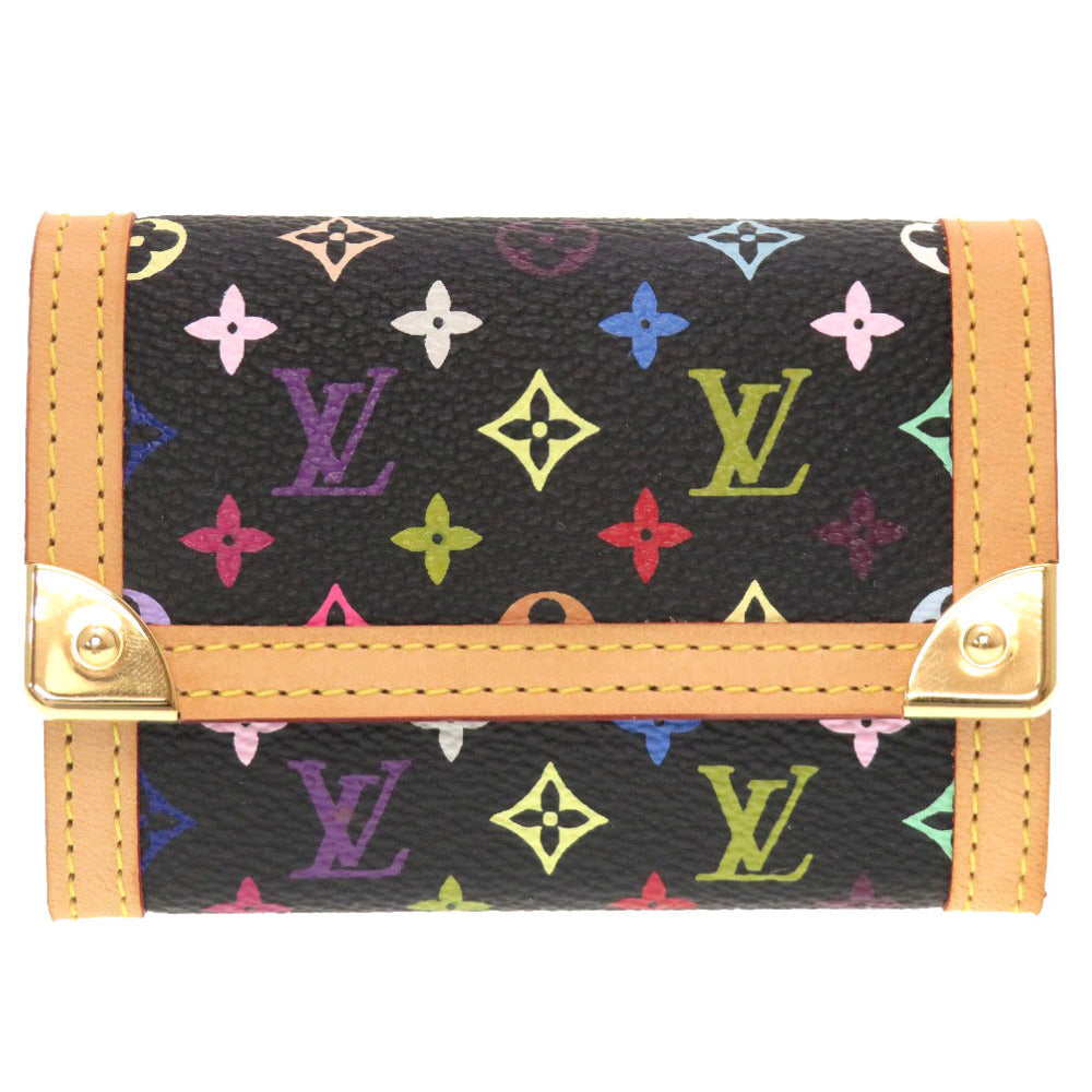 新品同様 ルイ ヴィトン モノグラムマルチカラー ポルトモネ プラ ノワール ブラック M92656 コインケース 小銭入れ 財布 黒 LV 0066 【中古】 LOUIS VUITTON
