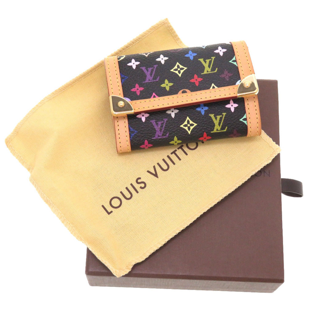 新品同様 ルイ ヴィトン モノグラムマルチカラー ポルトモネ プラ ノワール ブラック M92656 コインケース 小銭入れ 財布 黒 LV 0066 【中古】 LOUIS VUITTON