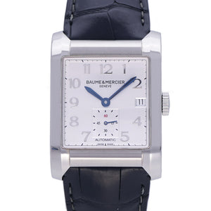 ボーム＆メルシェ ハンプトン 自動巻き 腕時計 65697 SS/型押しレザー シルバー文字盤 0068【中古】Baume & Mercier メンズ