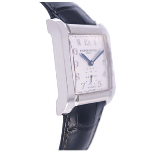 ボーム＆メルシェ ハンプトン 自動巻き 腕時計 65697 SS/型押しレザー シルバー文字盤 0068【中古】Baume & Mercier メンズ