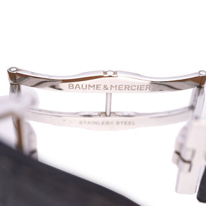 ボーム＆メルシェ ハンプトン 自動巻き 腕時計 65697 SS/型押しレザー シルバー文字盤 0068【中古】Baume & Mercier メンズ