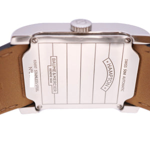 ボーム＆メルシェ ハンプトン 自動巻き 腕時計 65697 SS/型押しレザー シルバー文字盤 0068【中古】Baume & Mercier メンズ