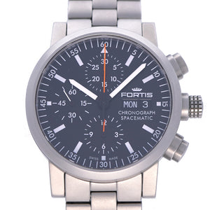 美品 フォルティス スペースマティック クロノグラフ 625.22.141.1 自動巻き 腕時計 SS ブラック 黒文字盤 0069【中古】FORTIS メンズ