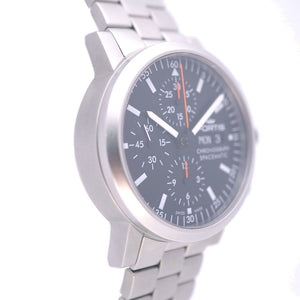 美品 フォルティス スペースマティック クロノグラフ 625.22.141.1 自動巻き 腕時計 SS ブラック 黒文字盤 0069【中古】FORTIS メンズ