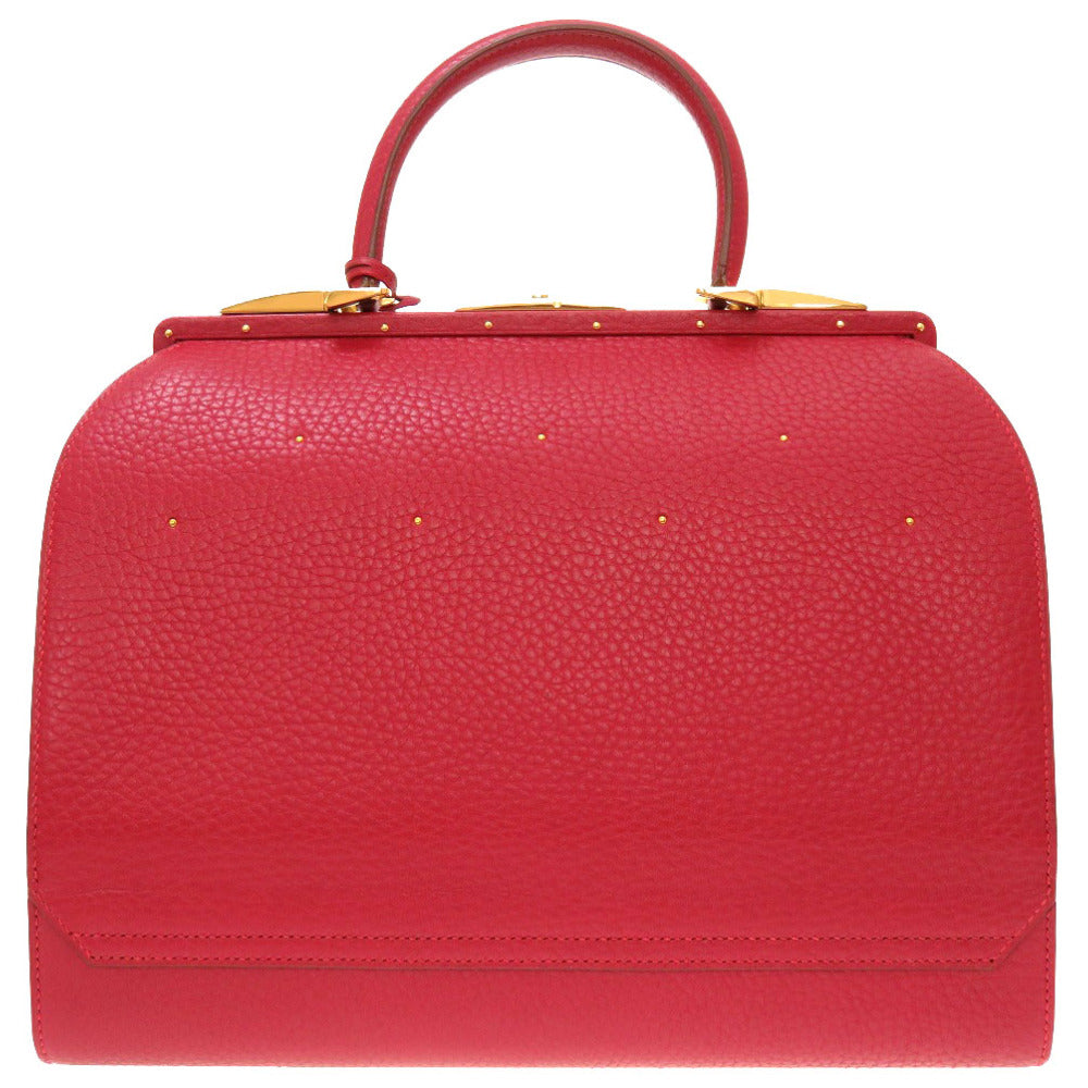 美品 エルメス サック マレット スティール フィヨルド ルージュヴィフ ゴールド金具 〇X刻印 ハンドバッグ バッグ 赤 0080 【中古】 HERMES