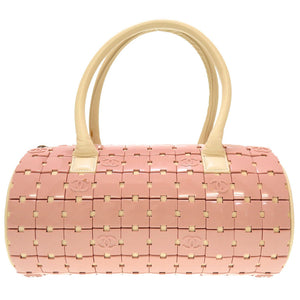 美品 シャネル ダッフルバッグ プラスチック レザー ピンク ホワイト 6番台 ハンドバッグ バッグ 0082 【中古】 CHANEL