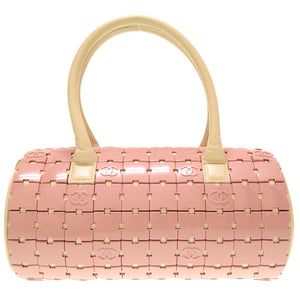 美品 シャネル ダッフルバッグ プラスチック レザー ピンク ホワイト 6番台 ハンドバッグ バッグ 0082 【中古】 CHANEL
