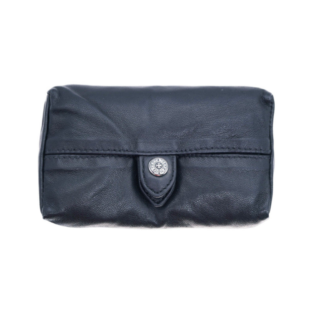 美品 クロムハーツ タイアード ティアーズ テッシュケース レザー ポーチ シルバー925 ブラック 黒 0084【中古】CHROME HEARTS