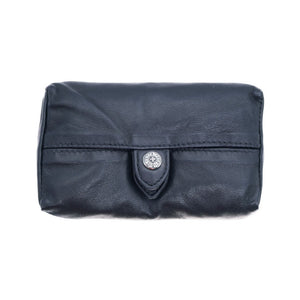 美品 クロムハーツ タイアード ティアーズ テッシュケース レザー ポーチ シルバー925 ブラック 黒 0084【中古】CHROME HEARTS