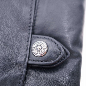 美品 クロムハーツ タイアード ティアーズ テッシュケース レザー ポーチ シルバー925 ブラック 黒 0084【中古】CHROME HEARTS