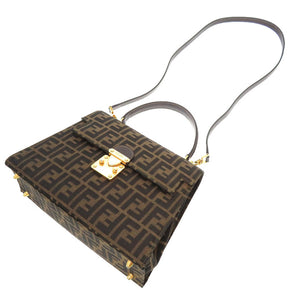 美品 フェンディ ズッカ キャンバス ブラウン 2WAY ハンドバッグ バッグ 茶 0087 【中古】 FENDI