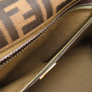 美品 フェンディ ズッカ キャンバス ブラウン 2WAY ハンドバッグ バッグ 茶 0087 【中古】 FENDI