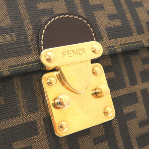 美品 フェンディ ズッカ キャンバス ブラウン 2WAY ハンドバッグ バッグ 茶 0087 【中古】 FENDI