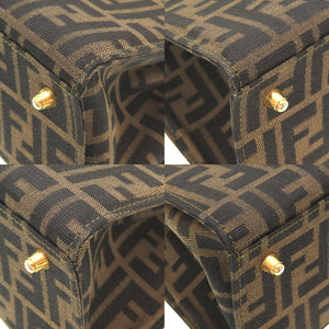 美品 フェンディ ズッカ キャンバス ブラウン 2WAY ハンドバッグ バッグ 茶 0087 【中古】 FENDI