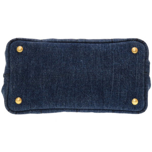 美品 プラダ カナパ デニム ブルー 2WAY ハンドバッグ バッグ 青 0088 【中古】 PRADA