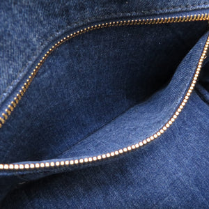 美品 プラダ カナパ デニム ブルー 2WAY ハンドバッグ バッグ 青 0088 【中古】 PRADA