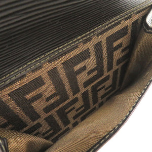 美品 フェンディ ズッカ レザー キャンバス ブラウン ブラック 2WAY ハンドバッグ バッグ 茶 0090 【中古】 FENDI