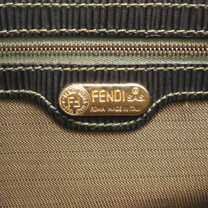 美品 フェンディ ズッカ レザー キャンバス ブラウン ブラック 2WAY ハンドバッグ バッグ 茶 0090 【中古】 FENDI