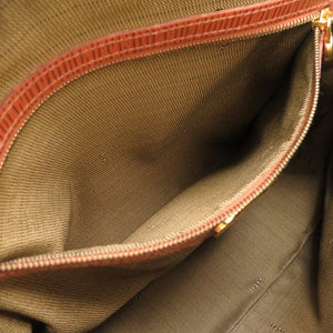 美品 フェンディ ヴィンテージ レザー ブラウン ロゴ金具 ゴールド金具 ハンドバッグ バッグ 茶 0092 【中古】 FENDI