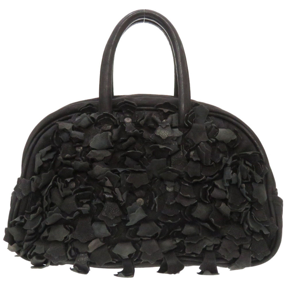 クロムハーツ デストロイ レザー セメタリークロス フリンジ ブラック ジムバッグ ボストンバッグ バッグ 黒 0096 【中古】 CHROME HEARTS