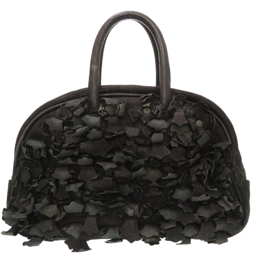 クロムハーツ デストロイ レザー セメタリークロス フリンジ ブラック ジムバッグ ボストンバッグ バッグ 黒 0096 【中古】 CHROME HEARTS