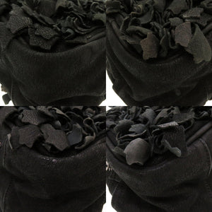 クロムハーツ デストロイ レザー セメタリークロス フリンジ ブラック ジムバッグ ボストンバッグ バッグ 黒 0096 【中古】 CHROME HEARTS