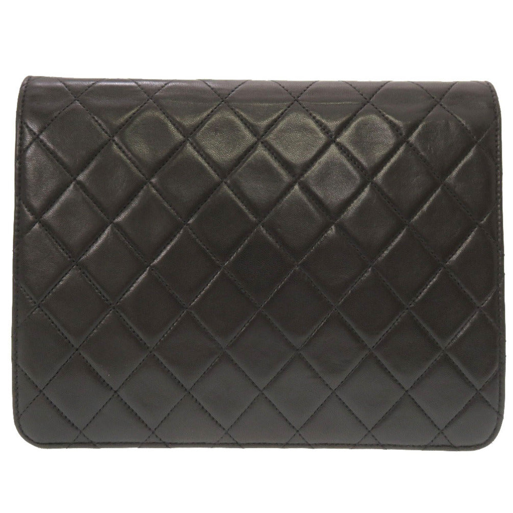 シャネル ラムスキン ブラック マトラッセ 3番台 ゴールドチェーン ショルダーバッグ バッグ 黒 0097 【中古】 CHANEL