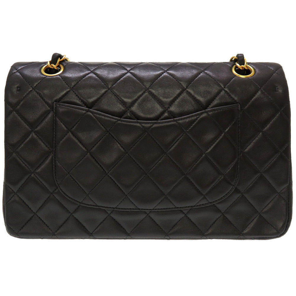 美品 シャネル マトラッセ25 ラムスキン ブラック ダブルフラップ 4番台 ゴールドチェーン ショルダーバッグ バッグ 黒 0098 【中古】 CHANEL