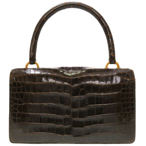 エルメス リングドゥ ポロサス ブラウン ゴールド金具 ハンドバッグ バッグ 茶 ヴィンテージ 0099 【中古】 HERMES