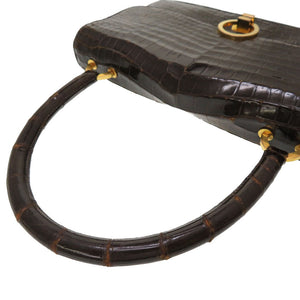 エルメス リングドゥ ポロサス ブラウン ゴールド金具 ハンドバッグ バッグ 茶 ヴィンテージ 0099 【中古】 HERMES