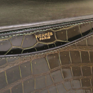 エルメス リングドゥ ポロサス ブラウン ゴールド金具 ハンドバッグ バッグ 茶 ヴィンテージ 0099 【中古】 HERMES